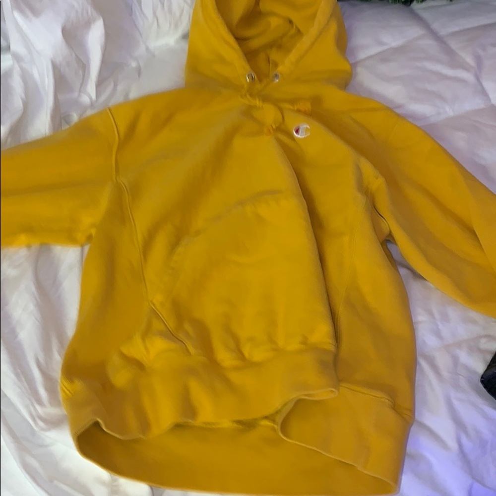 Yellow champion hoodie